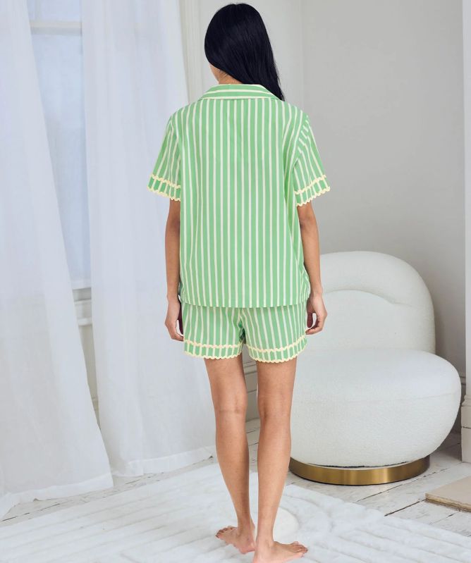 Chelsea Peers Tropical Palm Stripe Short Pajamas