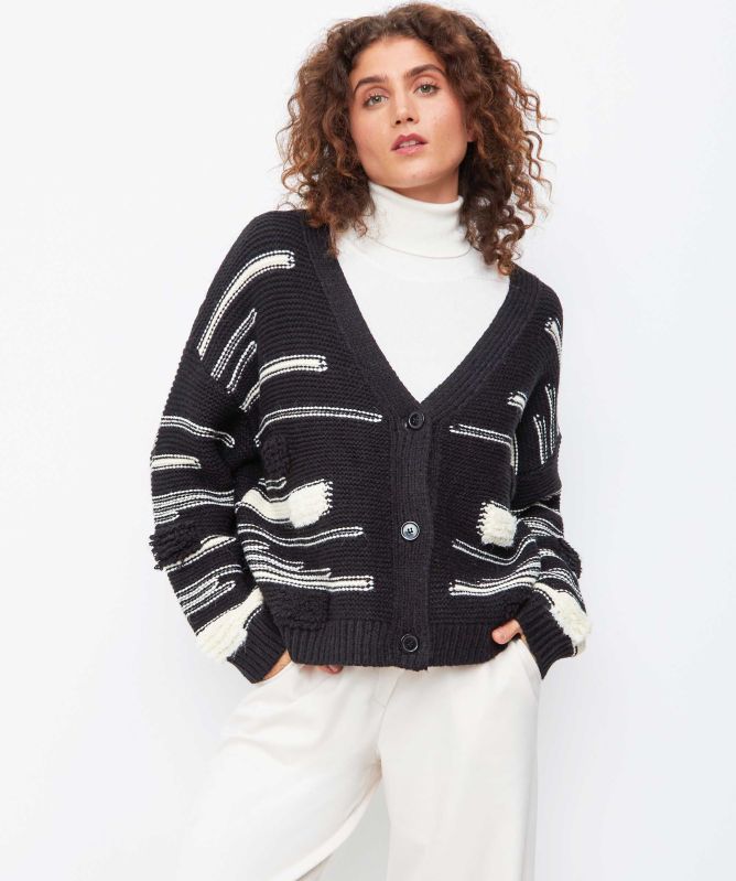 Thanny Striped Detail Cardigan