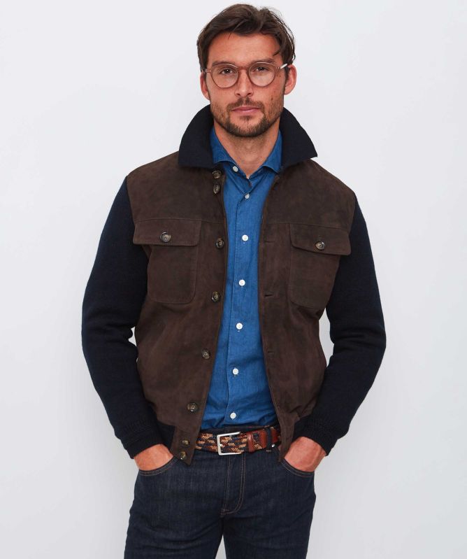 Jack Leathers Timesquare Suede Knit Jacket