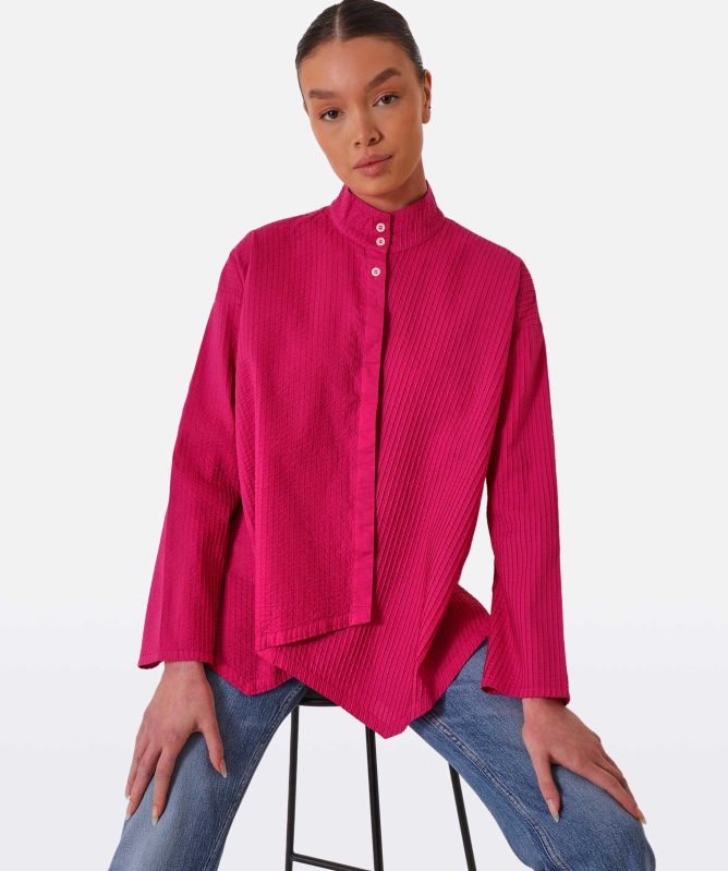 Yaccomaricard Asymmetric Pintuck Shirt