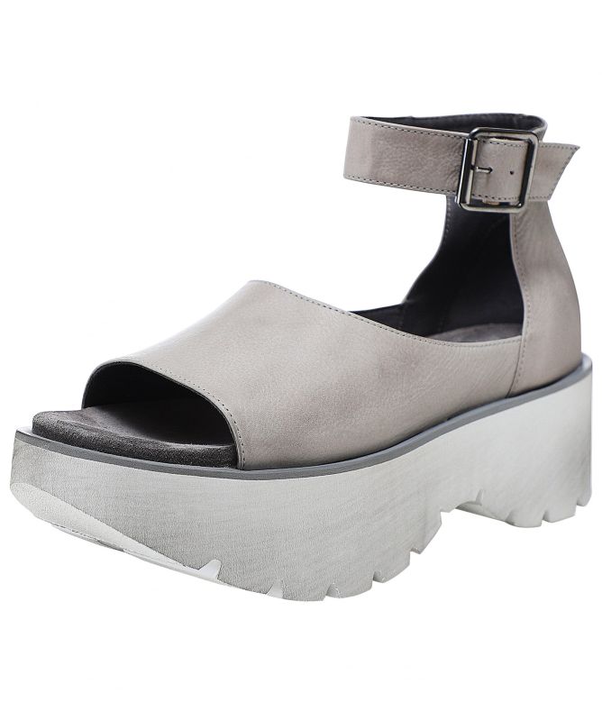 Lofina Leather Ankle Strap Platform Sandals