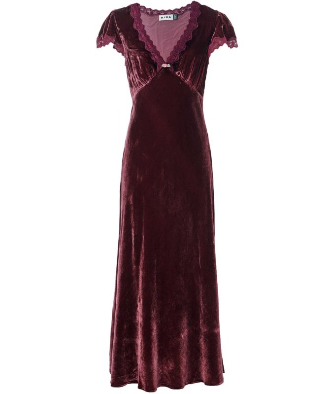 RIXO Velvet Clarice Midi Dress