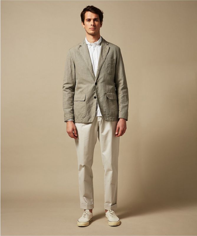 Hartford Cotton Linen Houndstooth Jetty Jacket