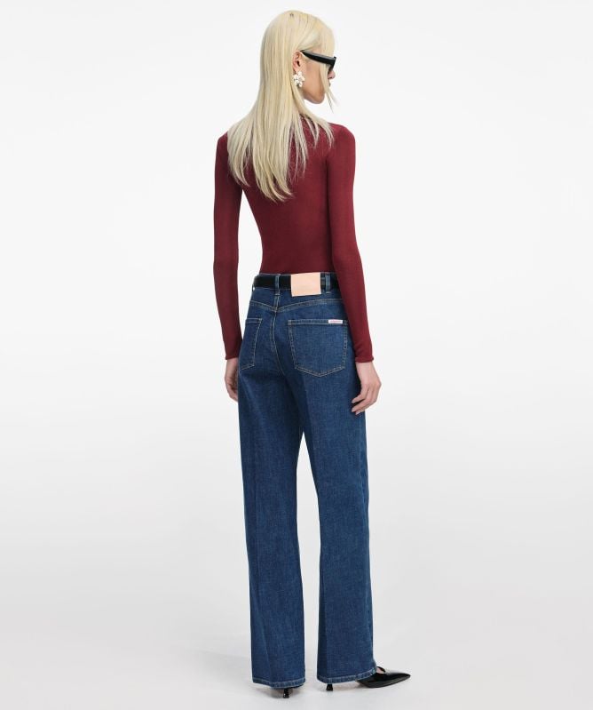 Self-Portrait Blue Straight Leg Jeans