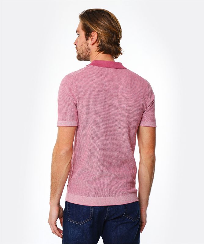 Thomas Maine Cotton Cashmere Textured Polo Shirt