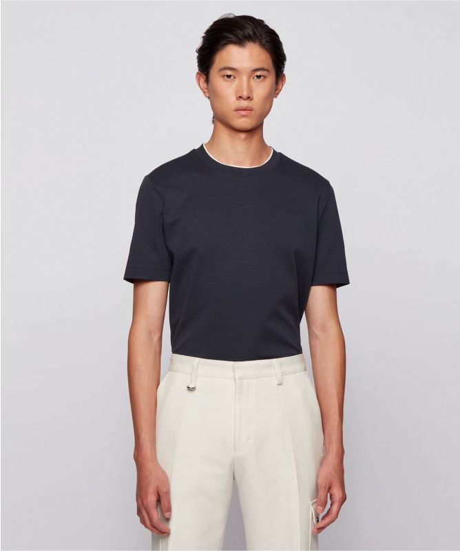BOSS Jacquard Stripe Tiburt 214 T-Shirt