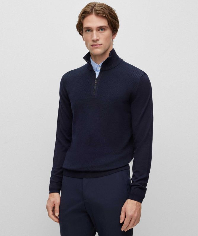 BOSS Half-Zip Ofilato Jumper