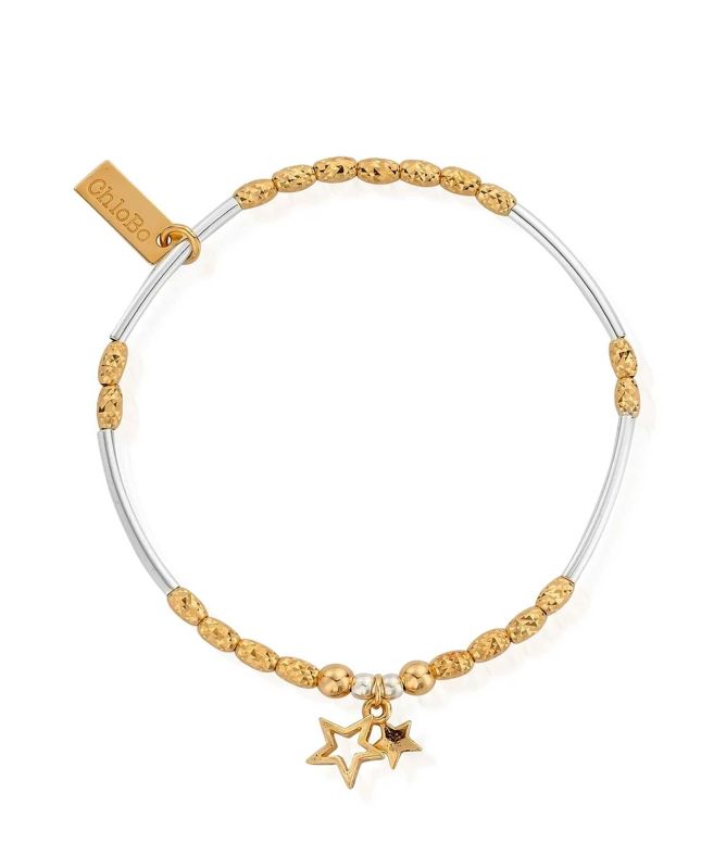 ChloBo Mixed Metal Double Star Bracelet