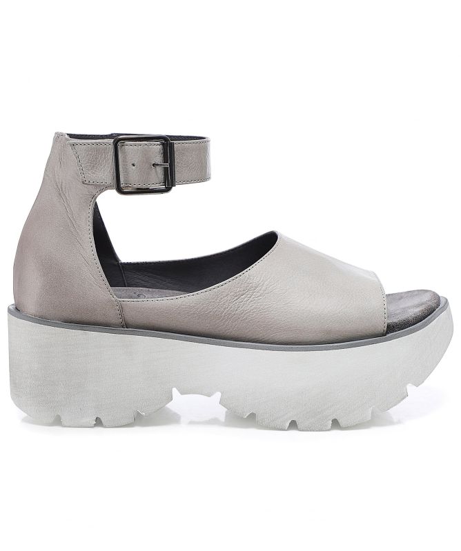 Lofina Leather Ankle Strap Platform Sandals