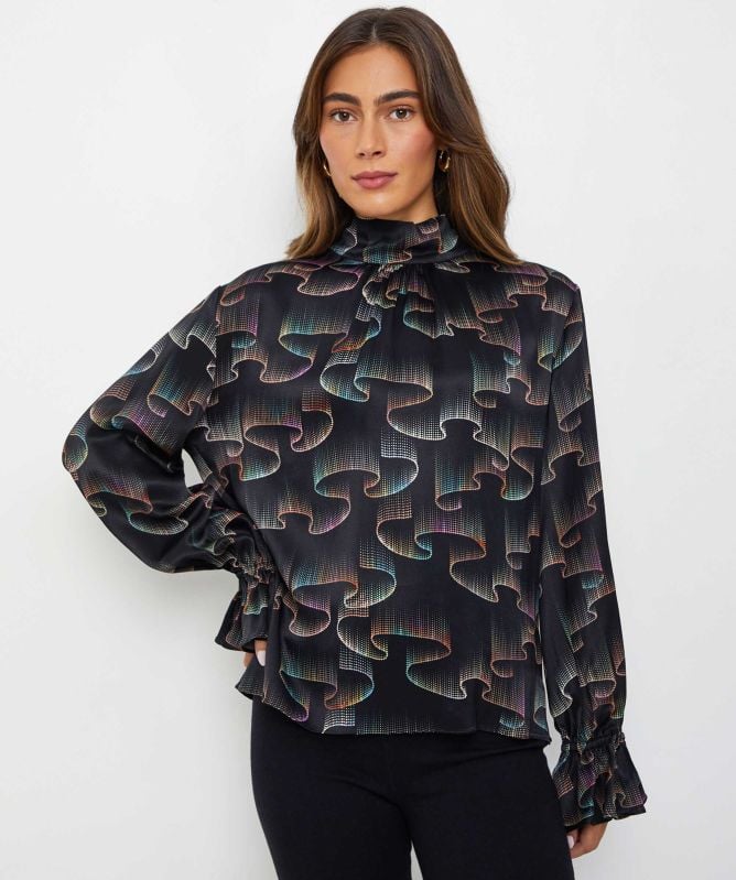 Paul Smith BLACK長袖シャツ ブック柄 総柄 モード アート Paul Smith