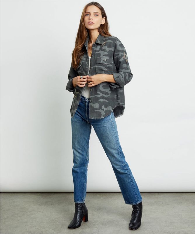 Rails Loren Camouflage Star Embroidered Shirt