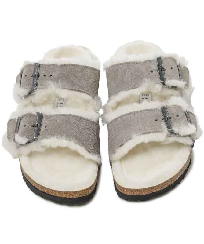 Birkenstock Arizona Shearling Suede Leather Sandals