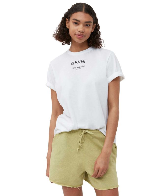 GANNI Relaxed Organic Cotton Logo T-Shirt