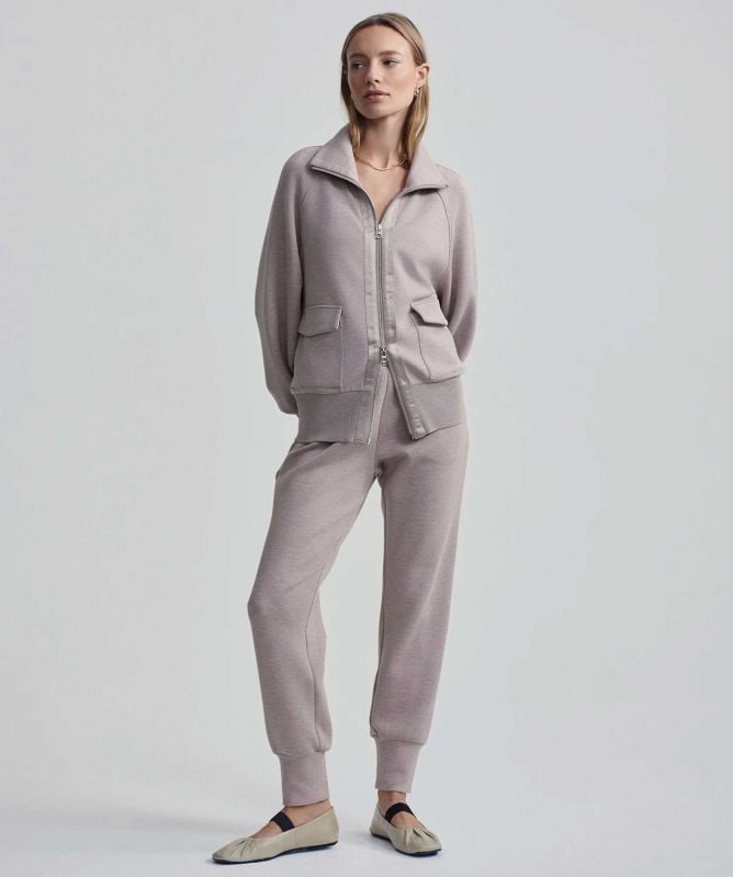 (取寄) バーリー レディース ロックスベリー ジップ スルー Varley women Roxbury Zip Through Ivory Marl Varley Women's Roxbury Zip Through Sweatshirt, Ivory Marl