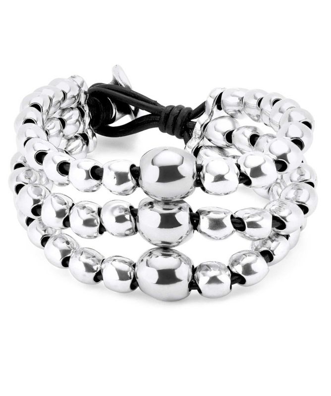UNOde50 Three Strand Beaded Leather Bracelet