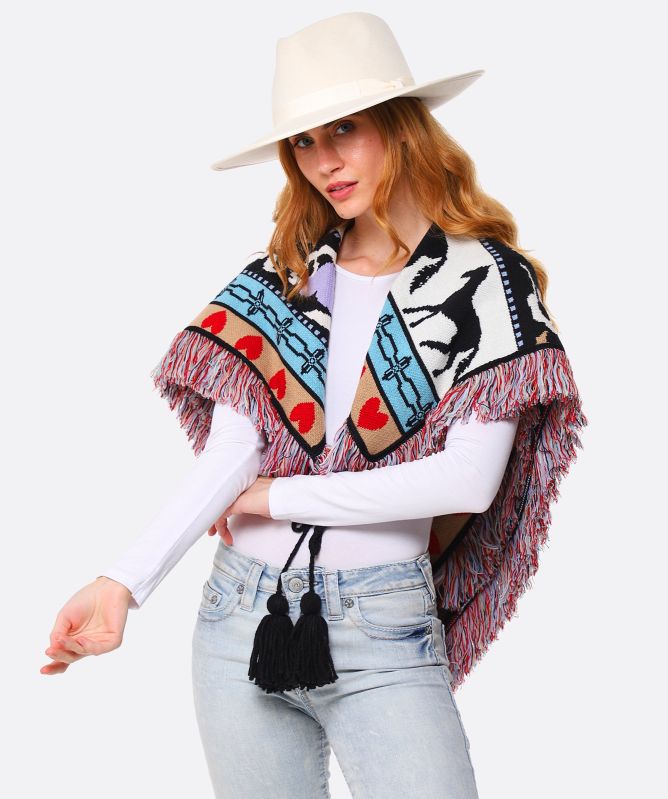 Hayley Menzies Annie Merino Jacquard Fringed Scarf