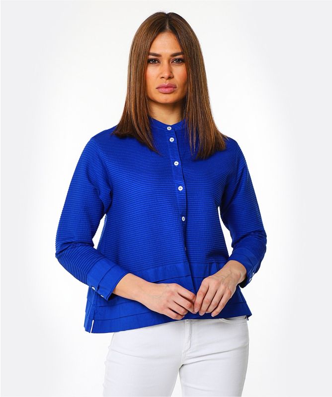 Yaccomaricard Pintucked Cotton Lawn Shirt