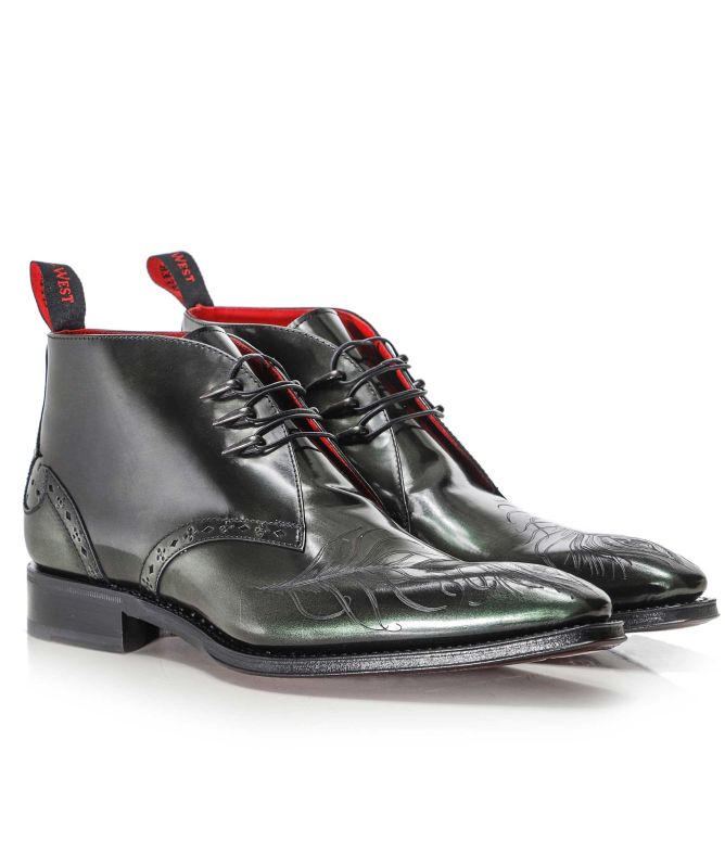 Jeffery-West Moon Eye Peacock Chukka Boots