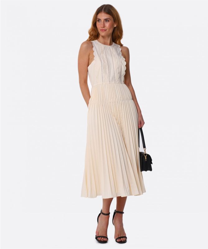 Self-Portrait Scallop Midi Dress