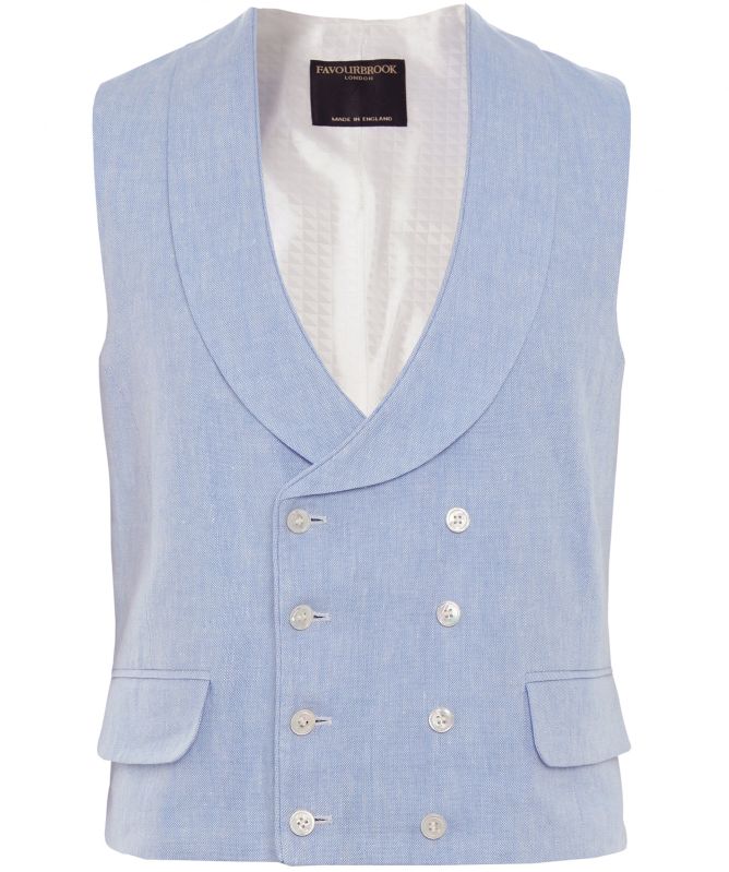 Favourbrook Linen Double Breasted Evering Vest
