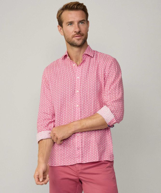 Hackett Linen Star Print Shirt