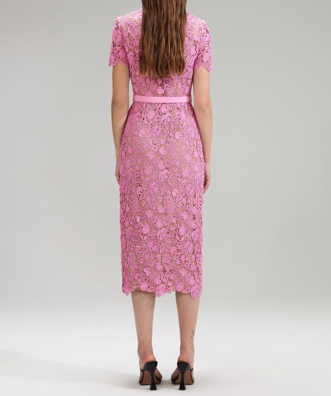 Self-Portrait Guipure Lace Midi Dress