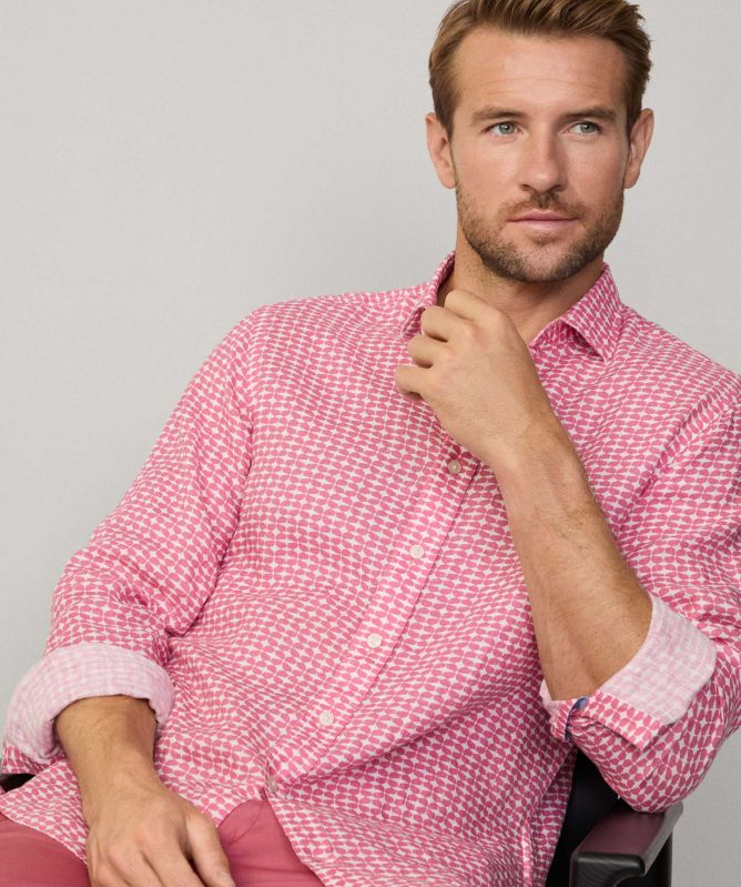 Hackett Linen Star Print Shirt