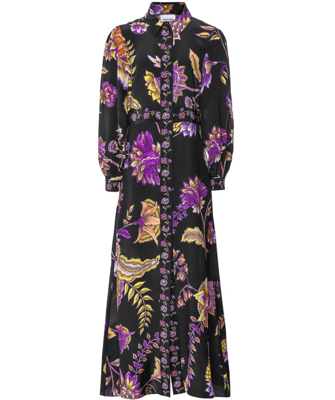 Hayley Menzies Jesse Silk Maxi Shirt Dress