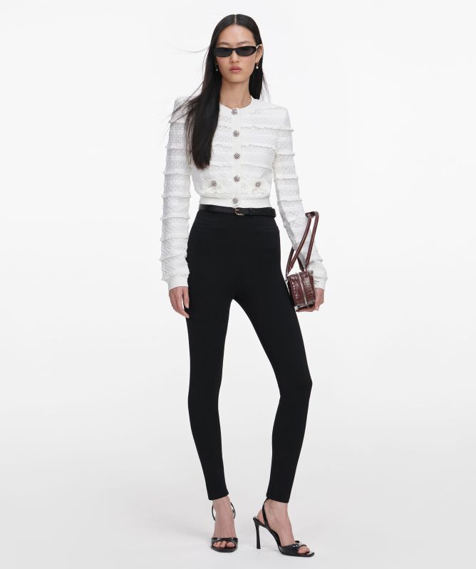 Self-Portrait Pointelle Diamante Cardigan