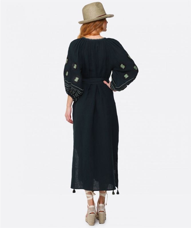 Benaras Sylvia Veronica Linen Dress