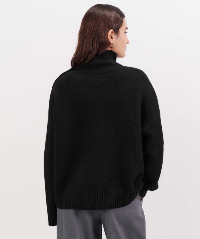 Soft Goat Button Turtleneck Cashmere Jumper