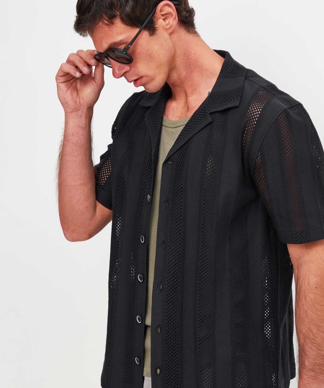 Baldessarini Perforated Stripe Piko-1 Shirt