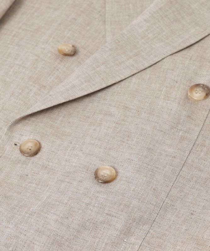 Sand Linen Herringbone Star Blazer