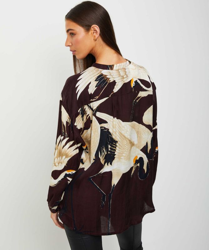 One Hundred Stars Stork Burgundy Darcy Shirt