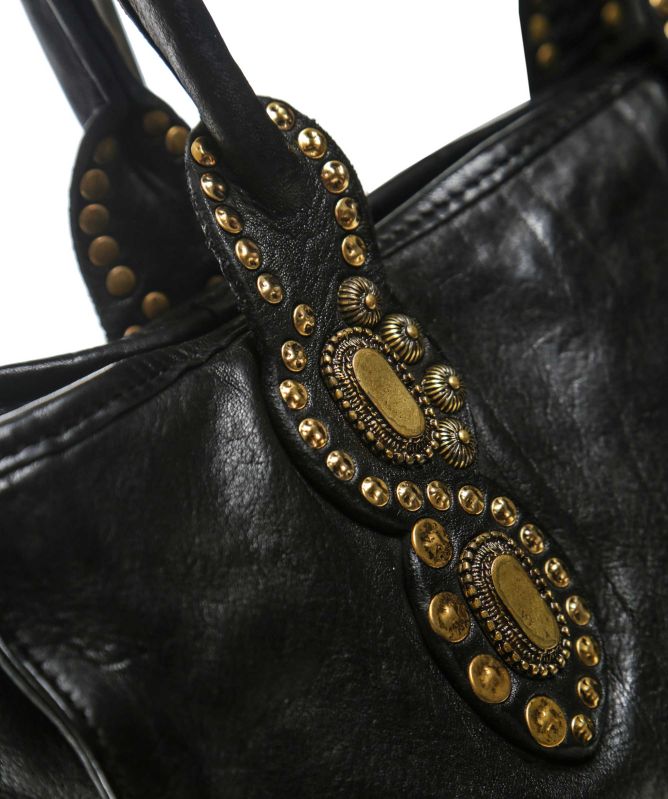 Campomaggi Leather Studded Shopper Bag