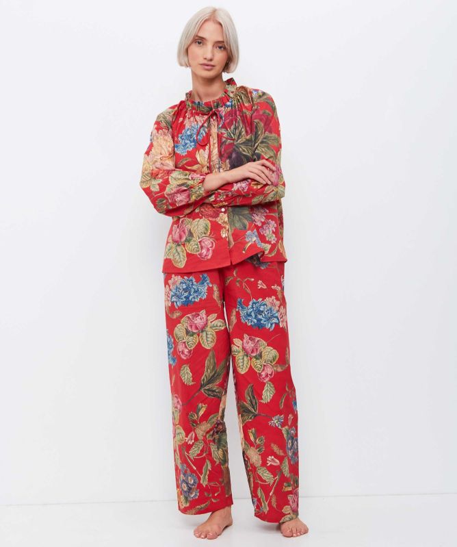 One Hundred Stars Primula Berry Poplin Pyjamas