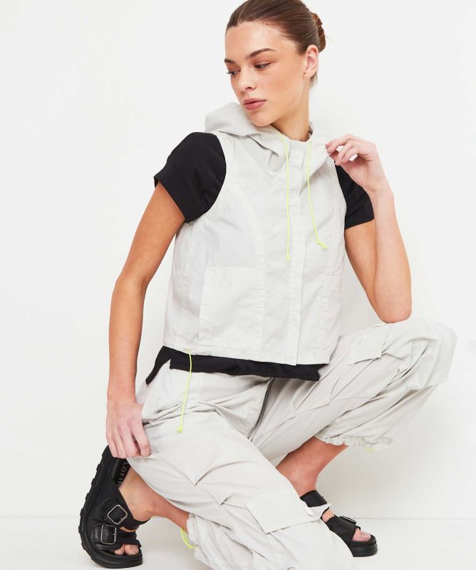 Lurdes Bergada Cropped Hooded Waistcoat