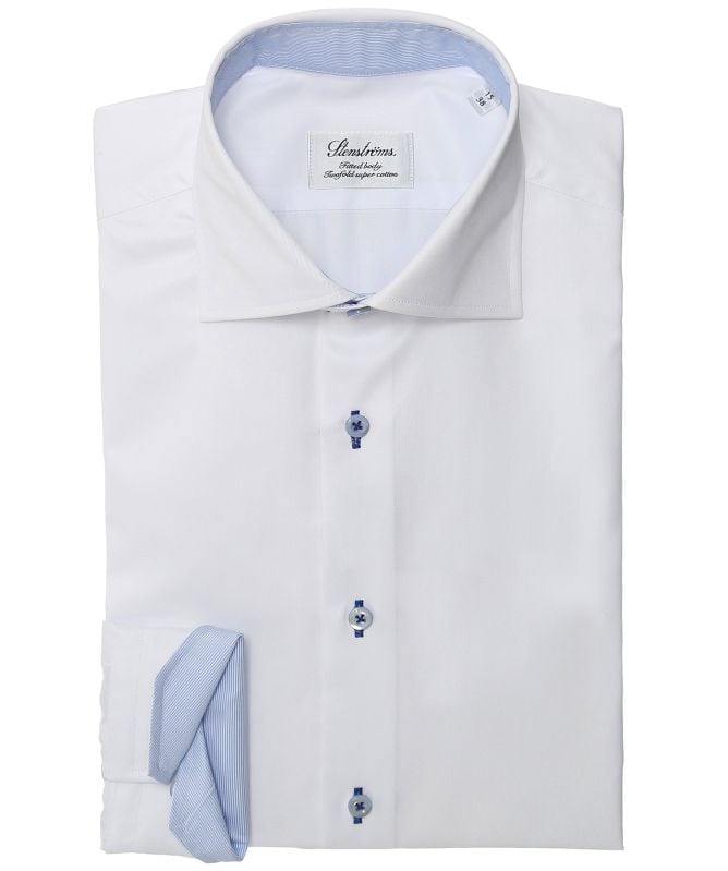 Stenstroms Fitted Body Stripe Trim Shirt