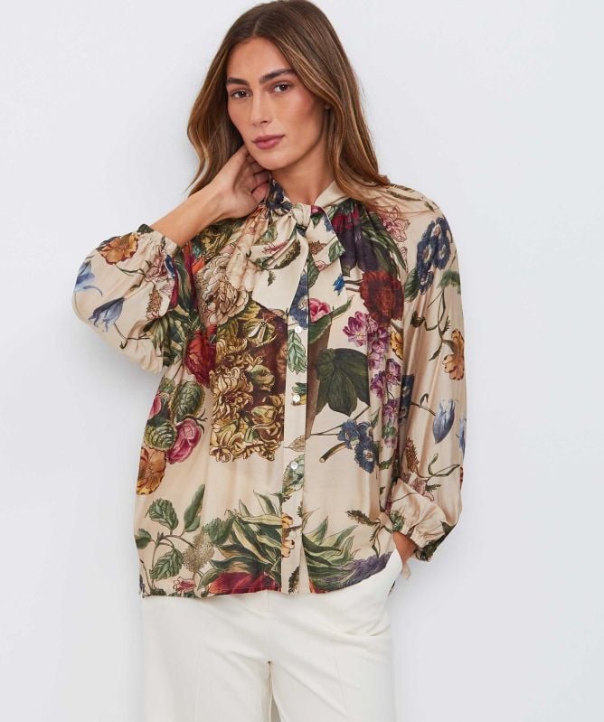 One Hundred Stars Primula Pussy Bow Blouse