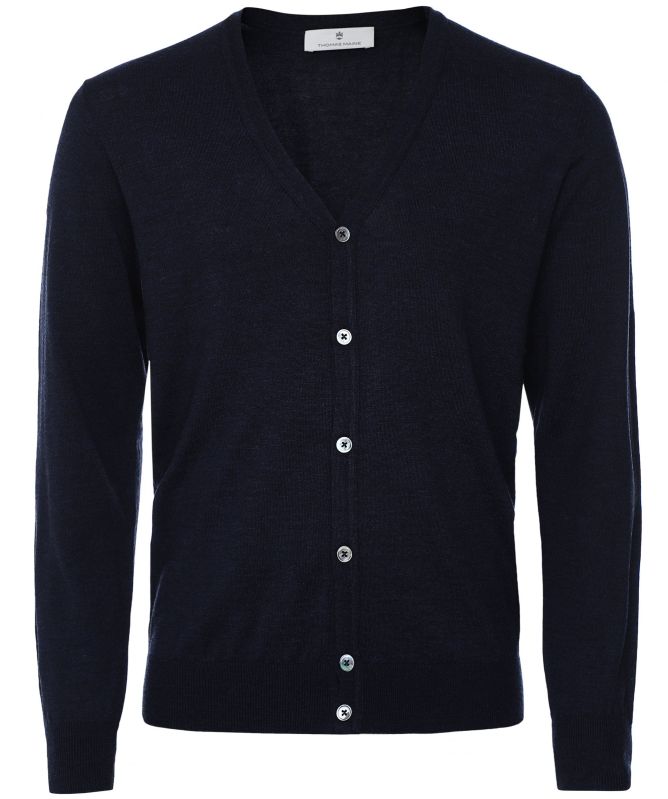 Thomas Maine Merino Wool Button-Through Cardigan