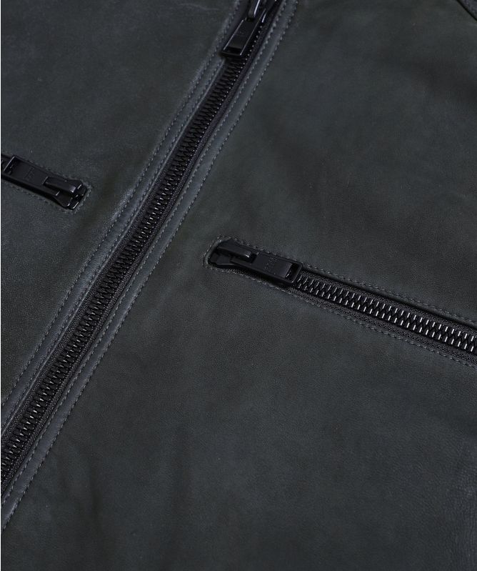 BOSS Slim Fit Leather Jasslo Jacket