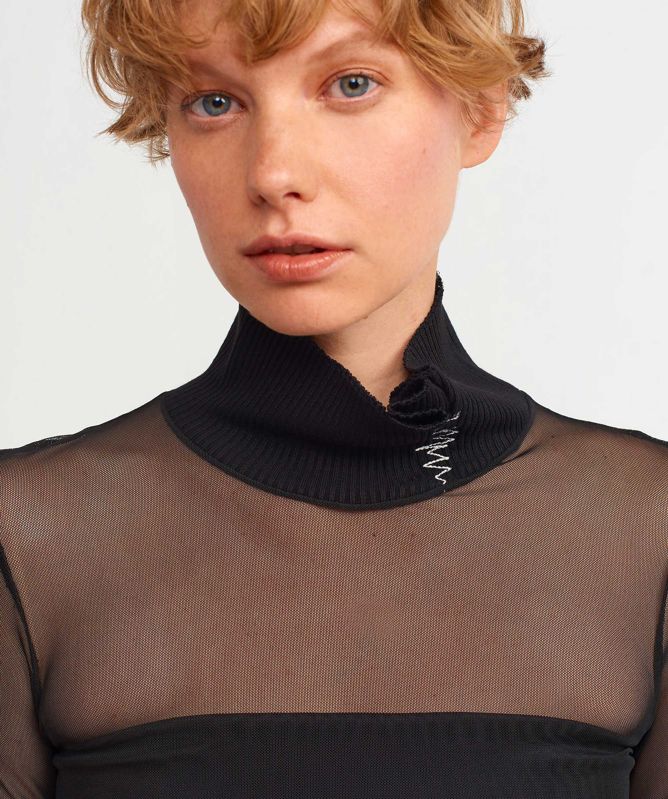 NU London Turtleneck Mesh Top