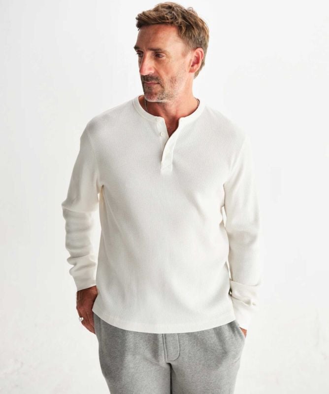 Wax London Long Sleeve Halton Henley T-Shirt