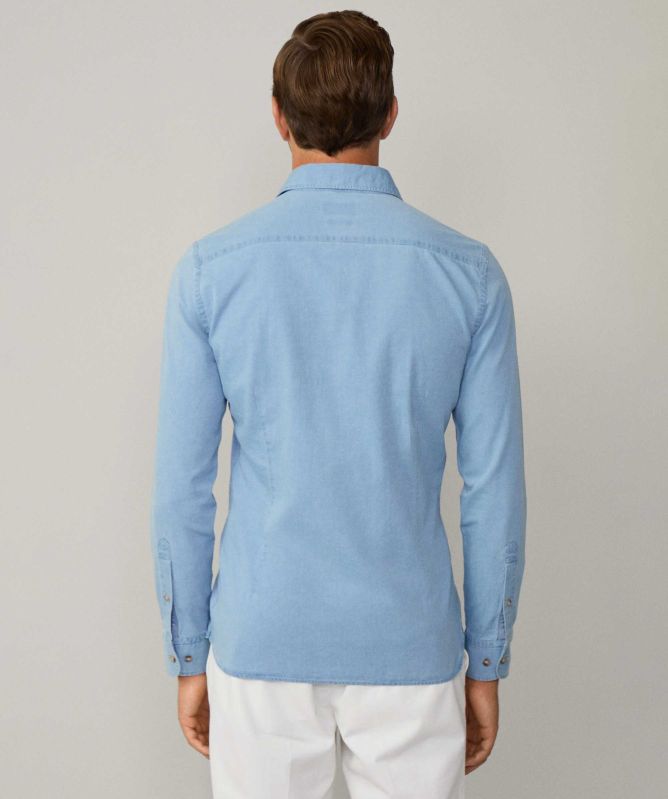 Hackett Tailored Light Wash Denim Shirt