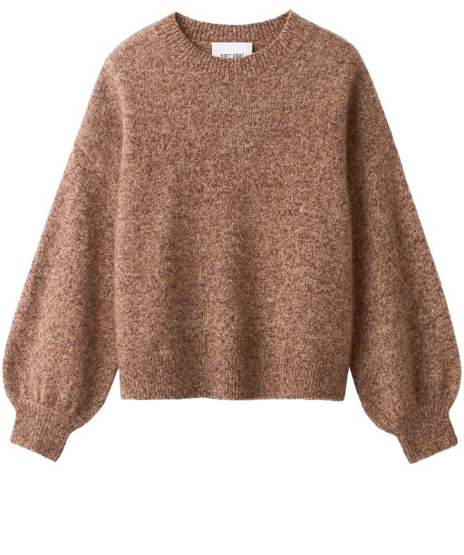 Soft Goat Marled Relaxed Fit Crewneck Sweater