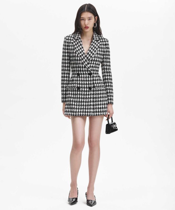 Self-Portrait Boucle Tailored Mini Dress