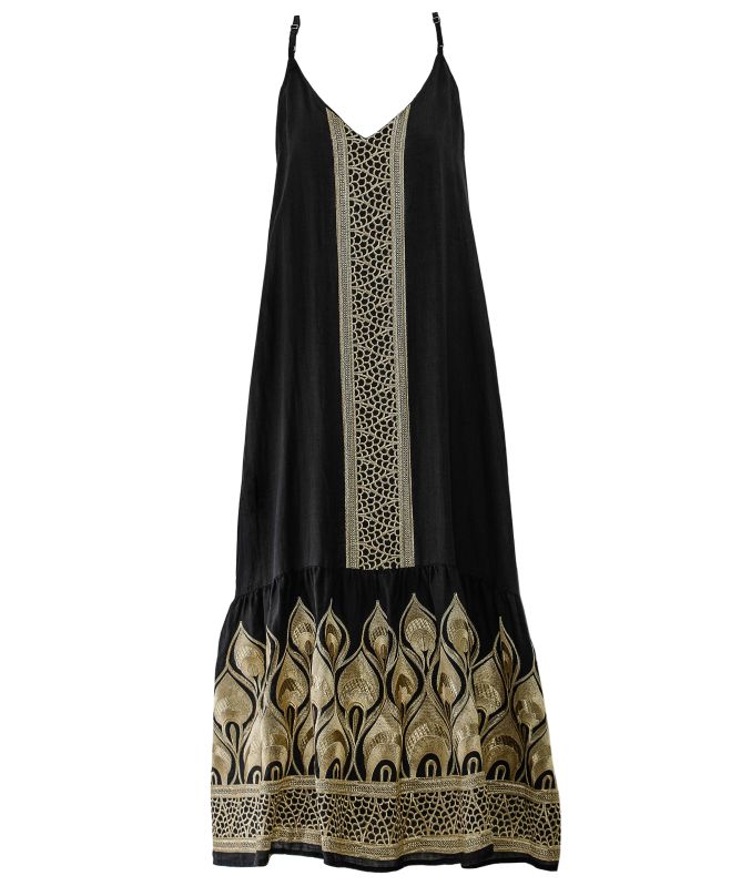 Greek Archaic Kori Phoenix Strapless Maxi Dress