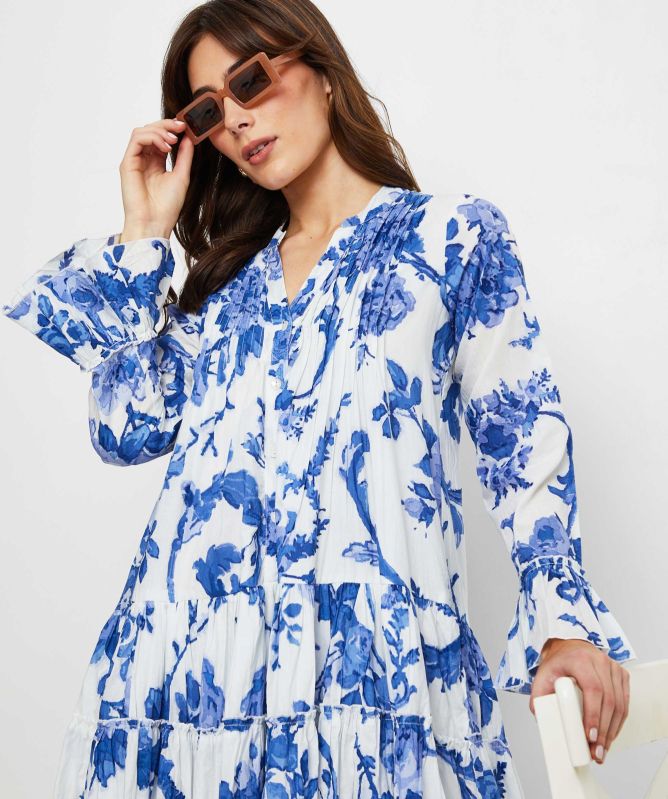 blue lobster dress Lobster Print Zip Neck Sleeveless Dress main image 0