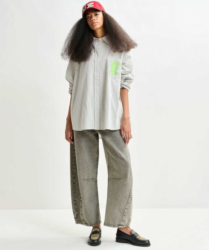 Essentiel Antwerp Ipatch Striped Embroidered Cotton Shirt