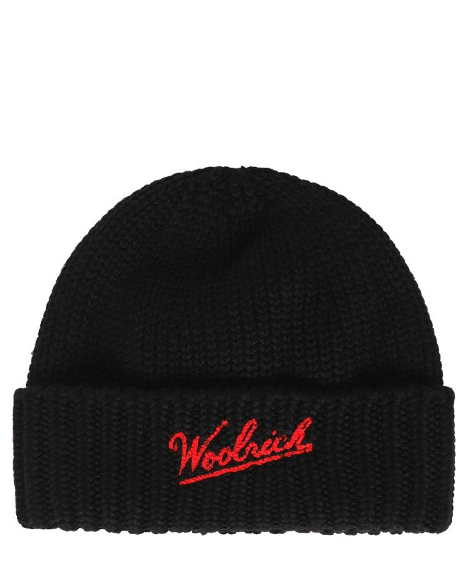 Woolrich Merino Logo Beanie